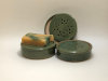 Thumbnail: Soap Dish
Color: Green, Blue, Oatmeal, Rust
Size: 4” x 4” x 1.25”
$18.00 each.